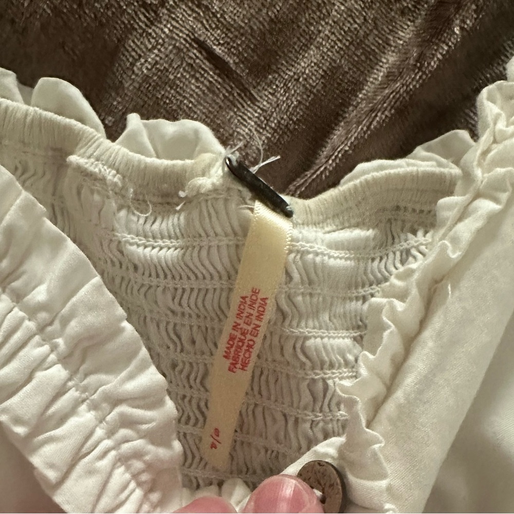 Free People White Puff Sleeve Babydoll Dress - Picture 3 of 4